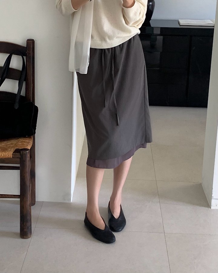 Vine Double Banding Skirt (Midi) by Something Else for Women - view 10