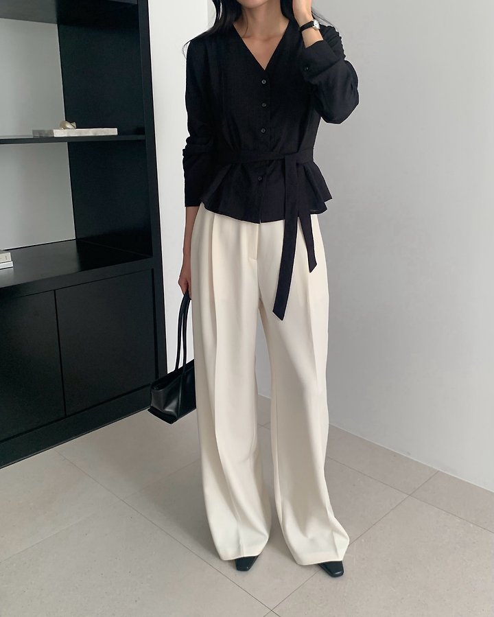 Lauren Flare Tie Blouse by Something Else for Women - view 5