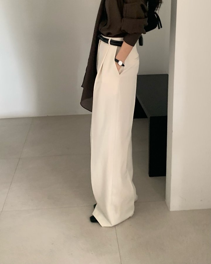 Nerd One Tuck Wide Slacks by Something Else for Women - view 4