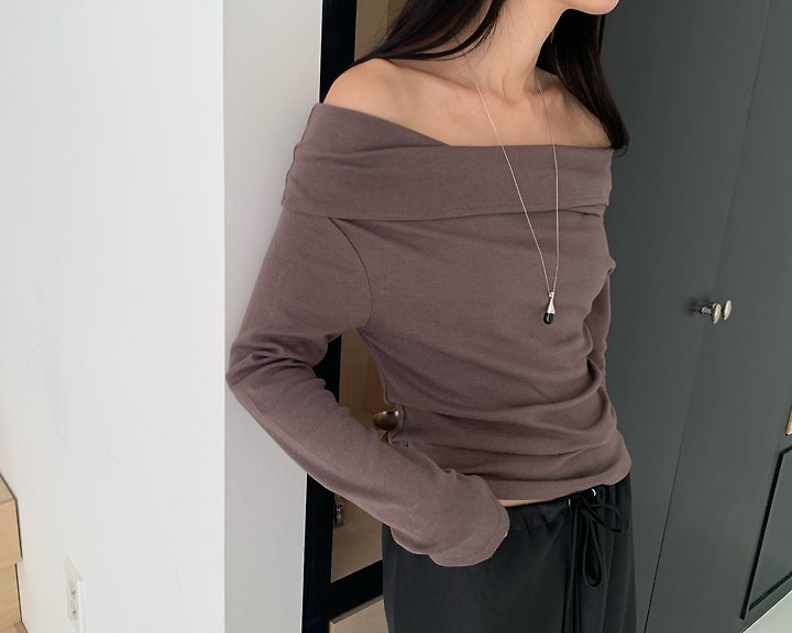Maron Off Shoulder Tee by Something Else for Women - view 3