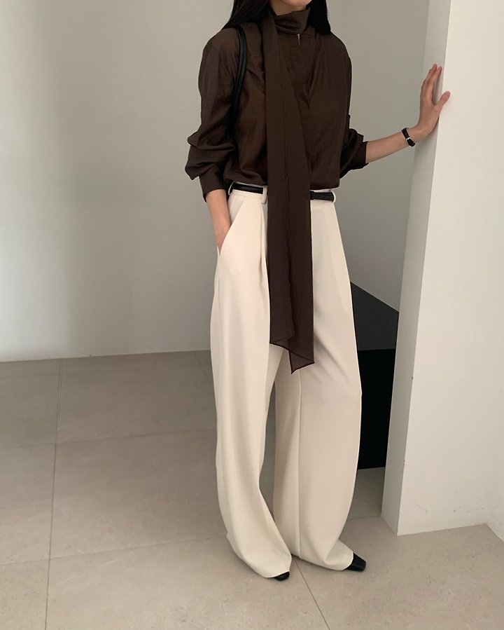 Nerd One Tuck Wide Slacks by Something Else for Women - view 5