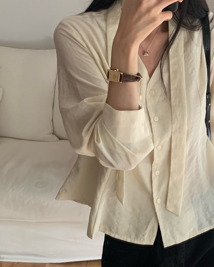 Lauren Flare Tie Blouse by Something Else for Women - view 7
