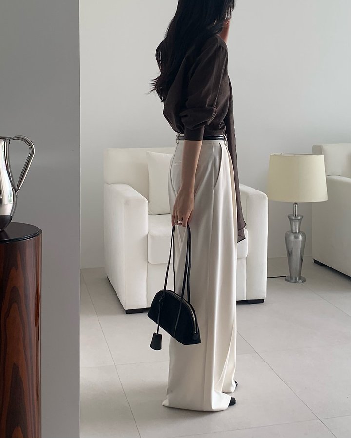 Nerd One Tuck Wide Slacks by Something Else for Women - view 6