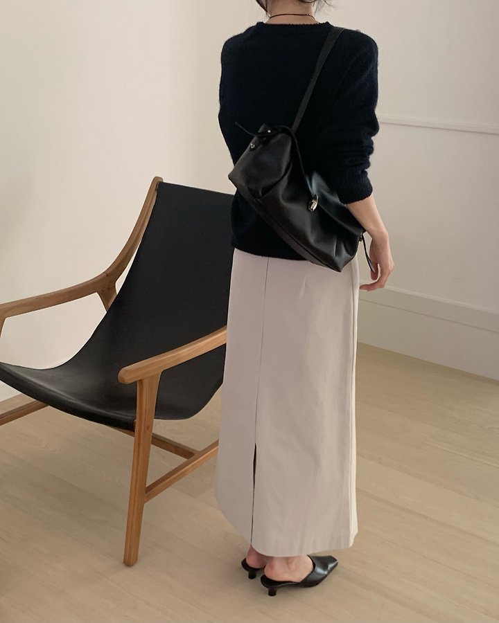 Rhea Peach Slit Skirt (Outer Brushed) by Something Else for Women - view 4
