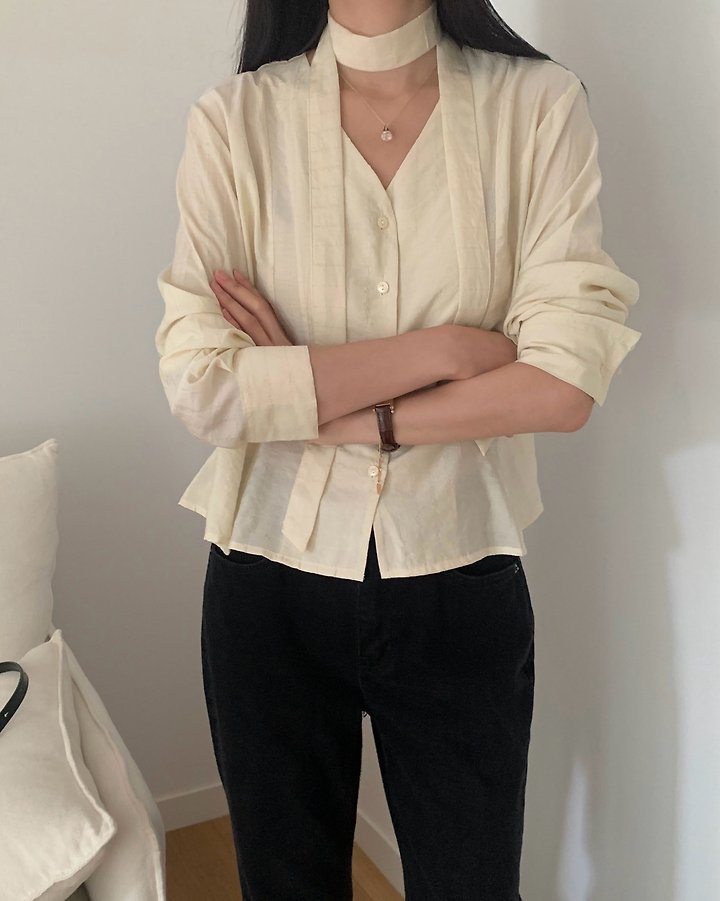 Lauren Flare Tie Blouse by Something Else for Women - view 8