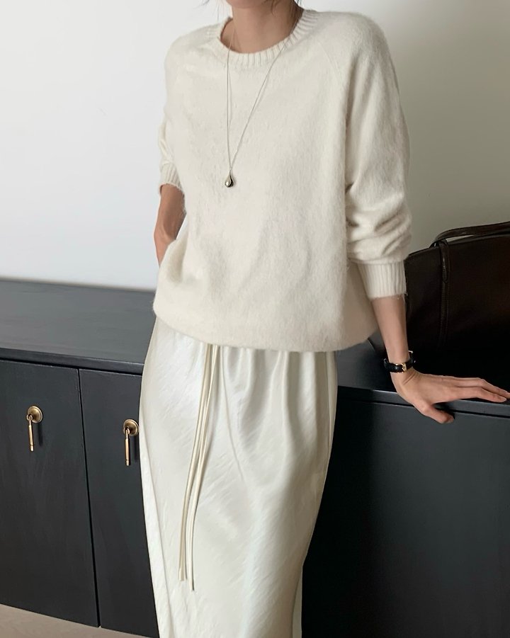 Eyelet Satin Long Skirt by Something Else for Women - view 9