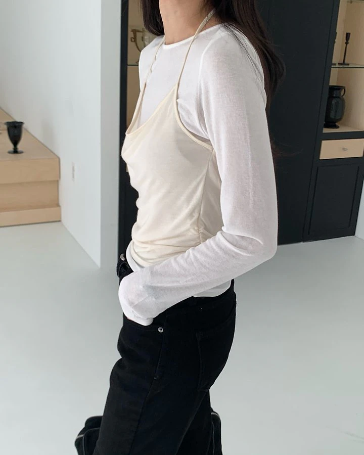 Rosé Colorblock Halter Tee by Something Else for Women - view 3
