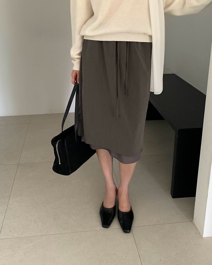 Vine Double Banding Skirt (Midi) by Something Else for Women - view 6