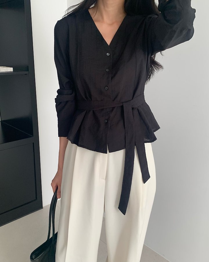Lauren Flare Tie Blouse by Something Else for Women - view 1