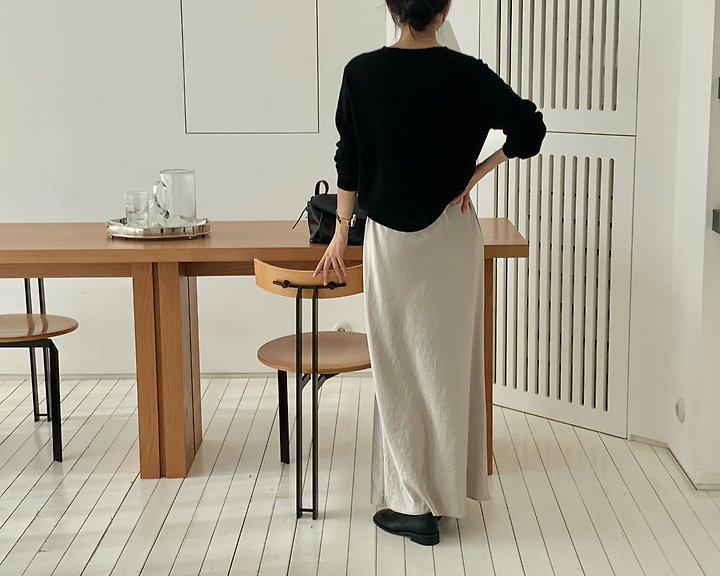 Eyelet Satin Long Skirt by Something Else for Women - view 2