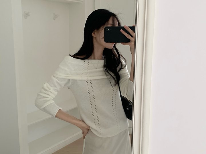 Beni Mohair Off Shoulder Knit by Something Else for Women - view 1