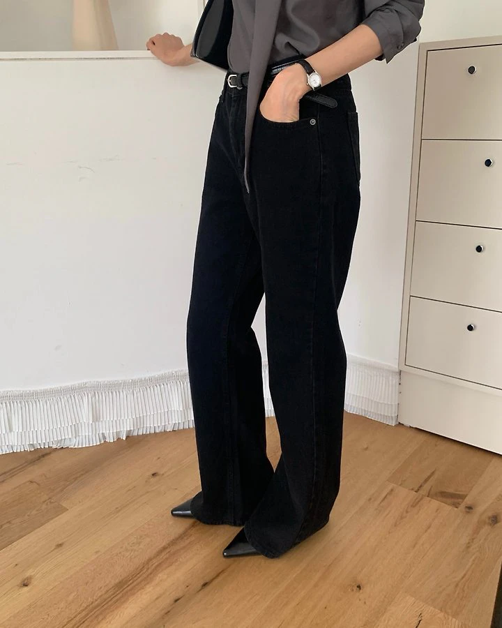 Blush Flare Denim Pants by Something Else for Women - view 11