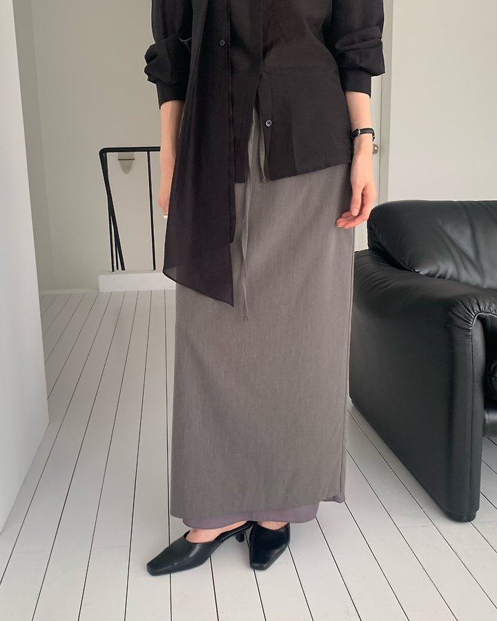 Vine Double Banding Skirt (Maxi) by Something Else for Women - view 8