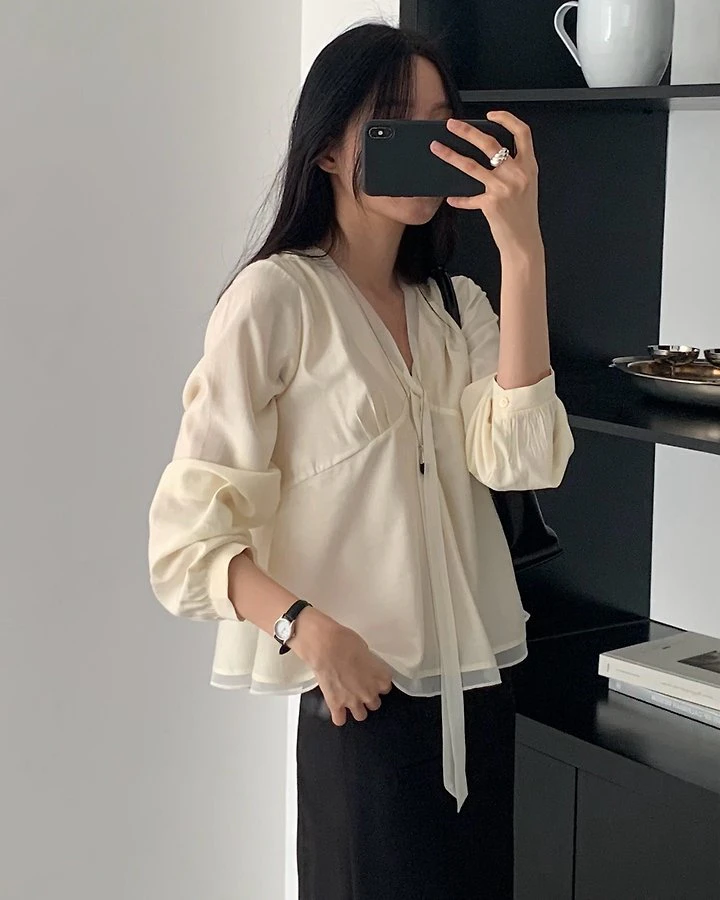 Monet Chiffon Tie Blouse by Something Else for Women - view 6