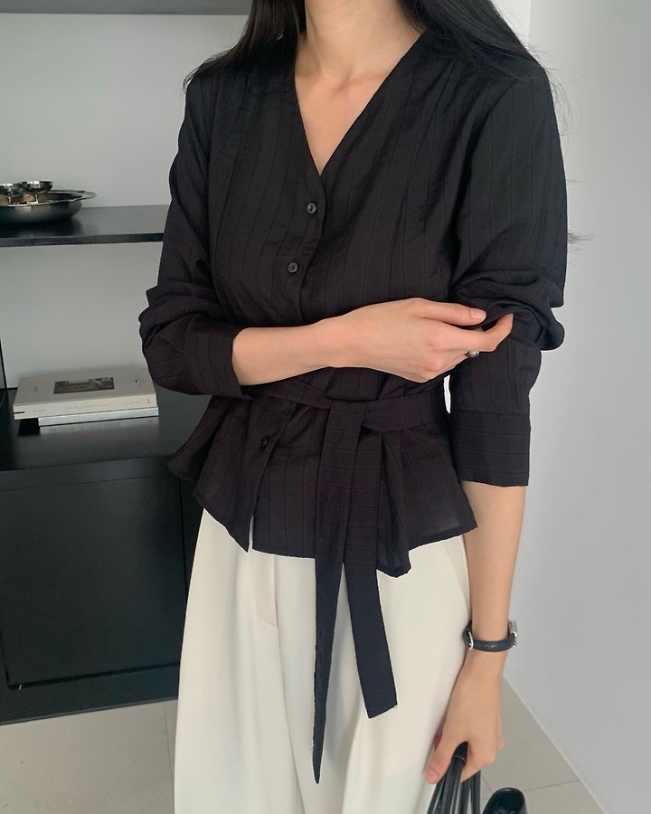Lauren Flare Tie Blouse by Something Else for Women - view 2