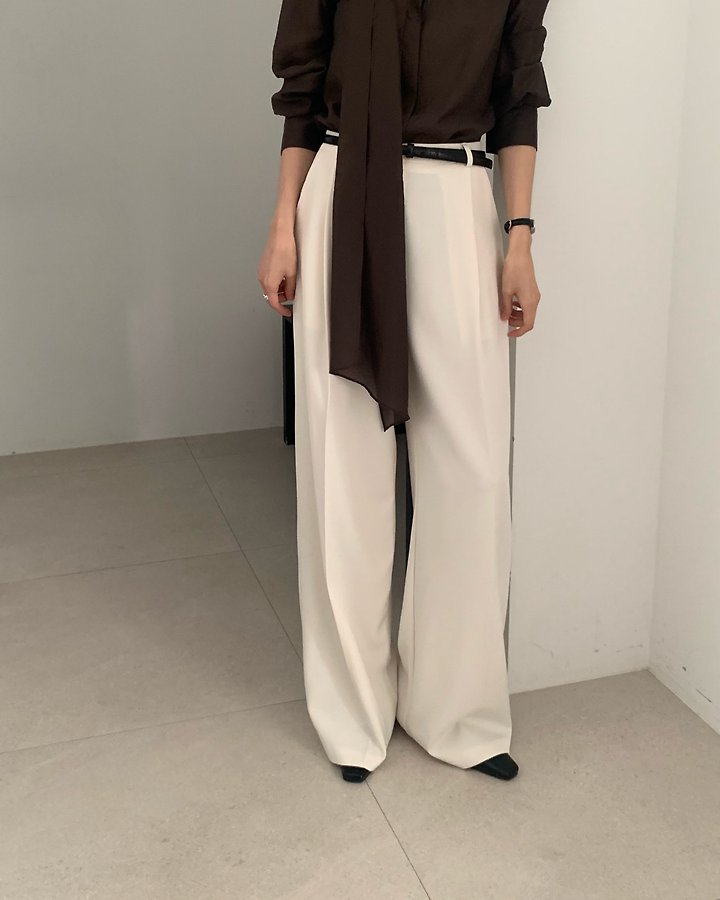 Nerd One Tuck Wide Slacks by Something Else for Women - view 1