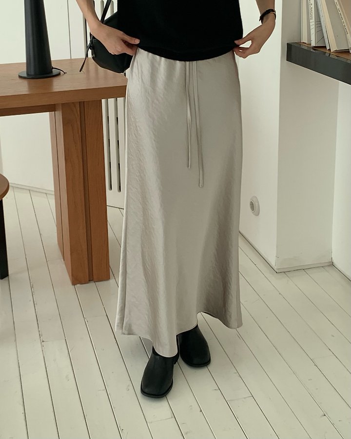 Eyelet Satin Long Skirt by Something Else for Women - view 3