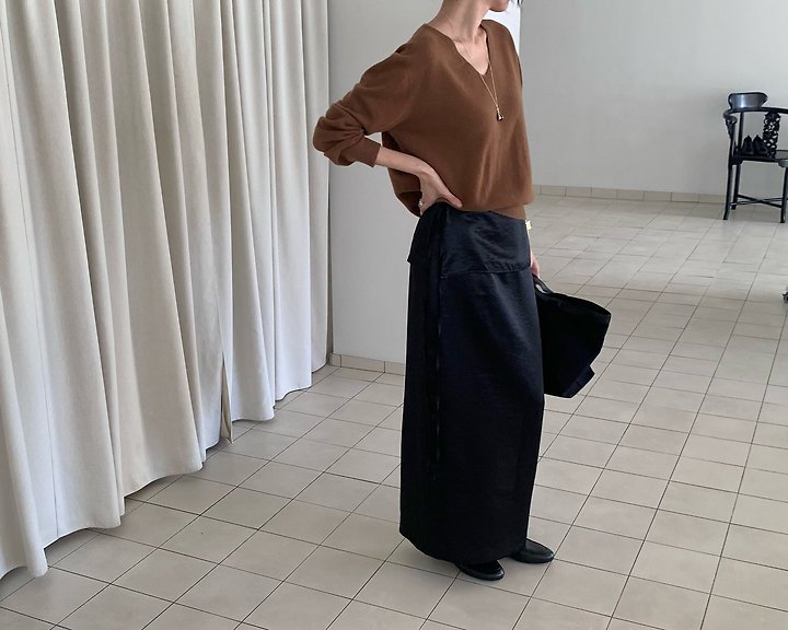 Slow Satin Wrap Layered Skirt by Something Else for Women - view 11