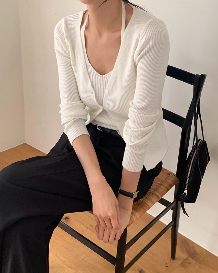 Moel Halter Sleeveless Cardigan Set by Something Else for Women - view 3