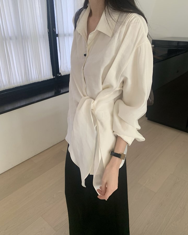 Brin Button Placket Wrap Blouse by Something Else for Women - view 11
