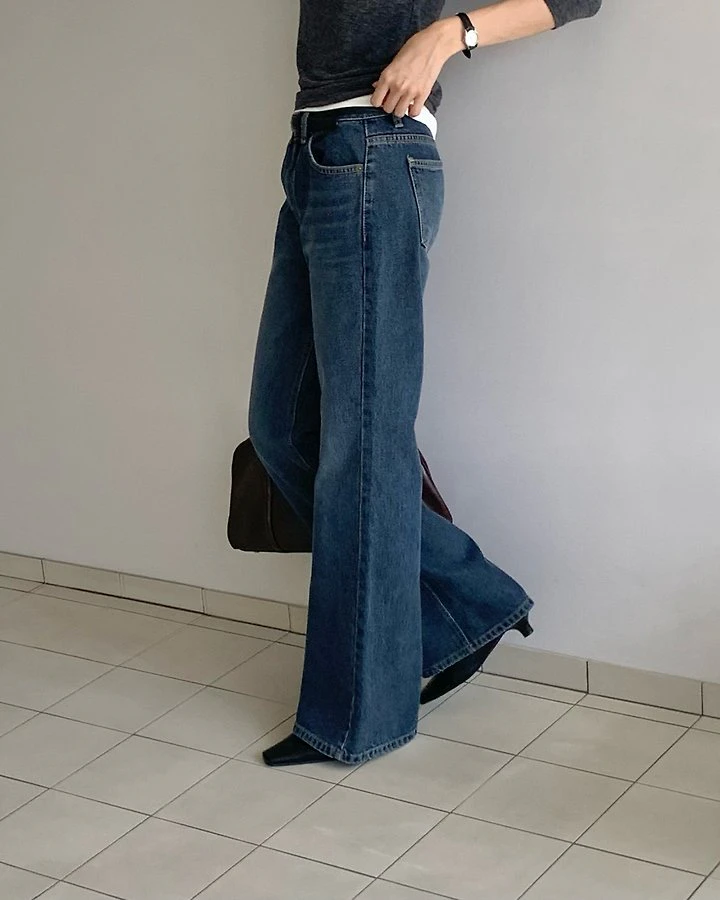 Blush Flare Denim Pants by Something Else for Women - view 1