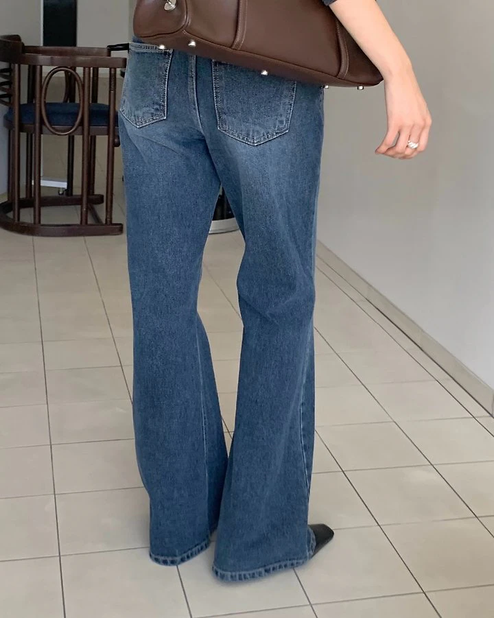 Blush Flare Denim Pants by Something Else for Women - view 5