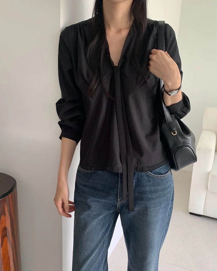 Monet Chiffon Tie Blouse by Something Else for Women - view 4