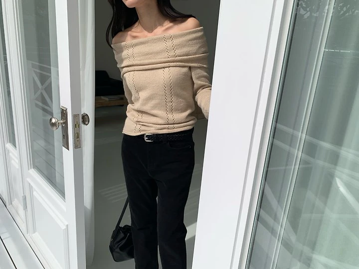 Beni Mohair Off Shoulder Knit by Something Else for Women - view 10
