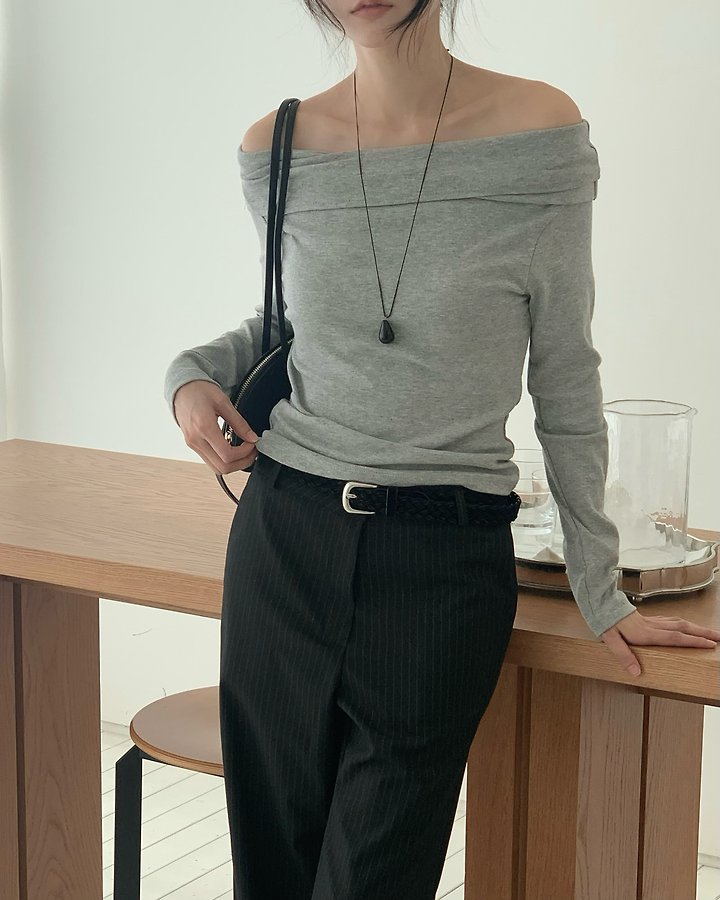 Maron Off Shoulder Tee by Something Else for Women - view 10