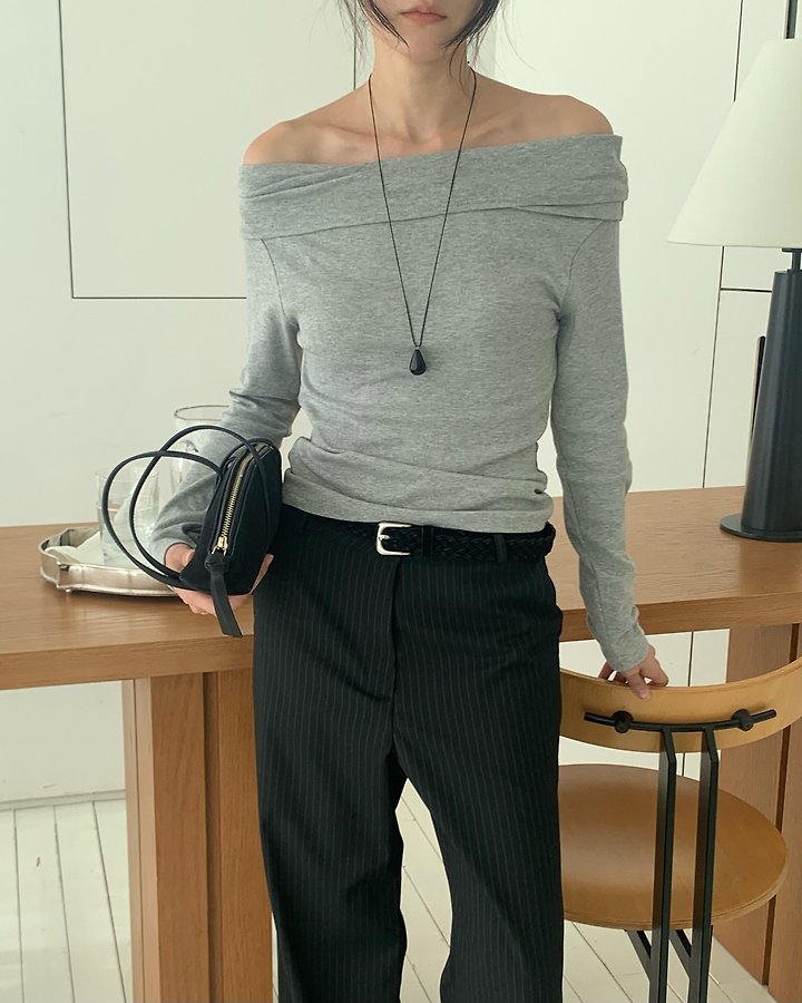Maron Off Shoulder Tee by Something Else for Women - view 8