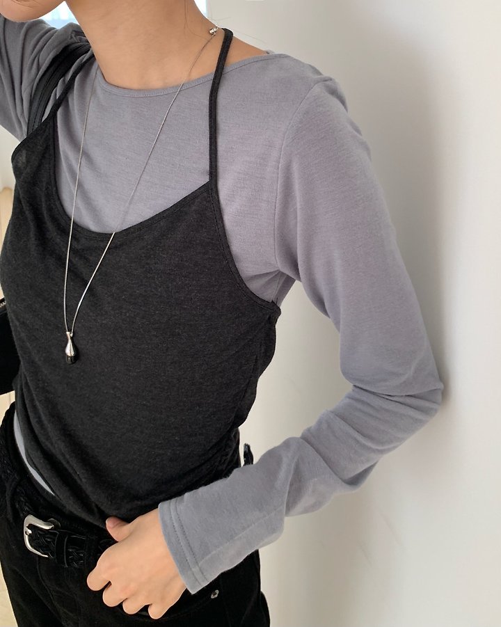 Rosé Colorblock Halter Tee by Something Else for Women - view 11