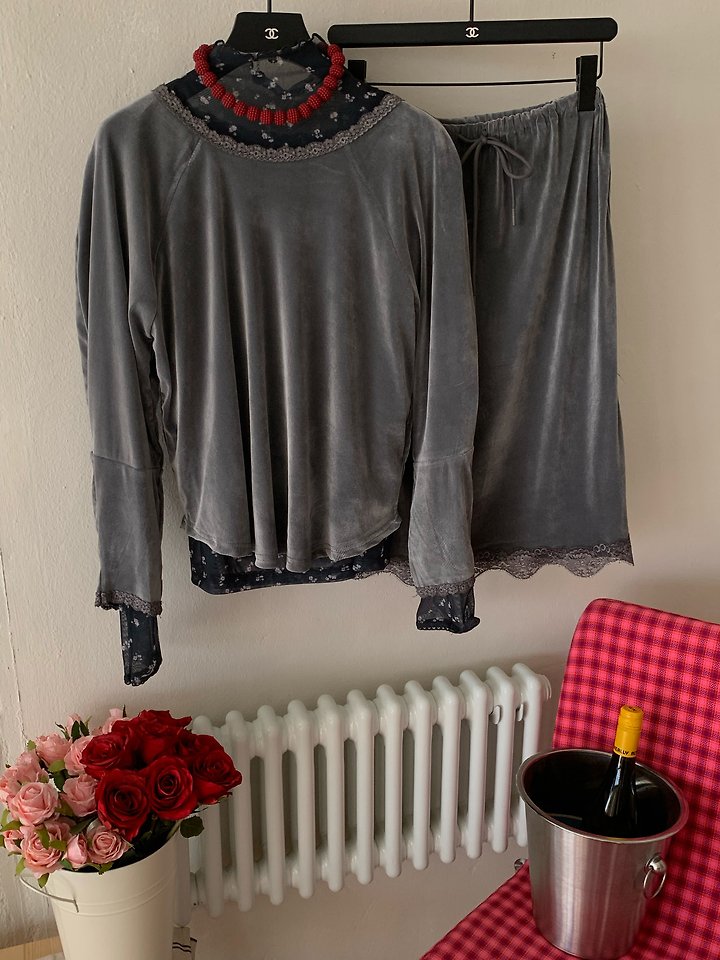 Peach Velvet Tee & Peach Velvet Skirt by Tarabymotion for Women - view 11