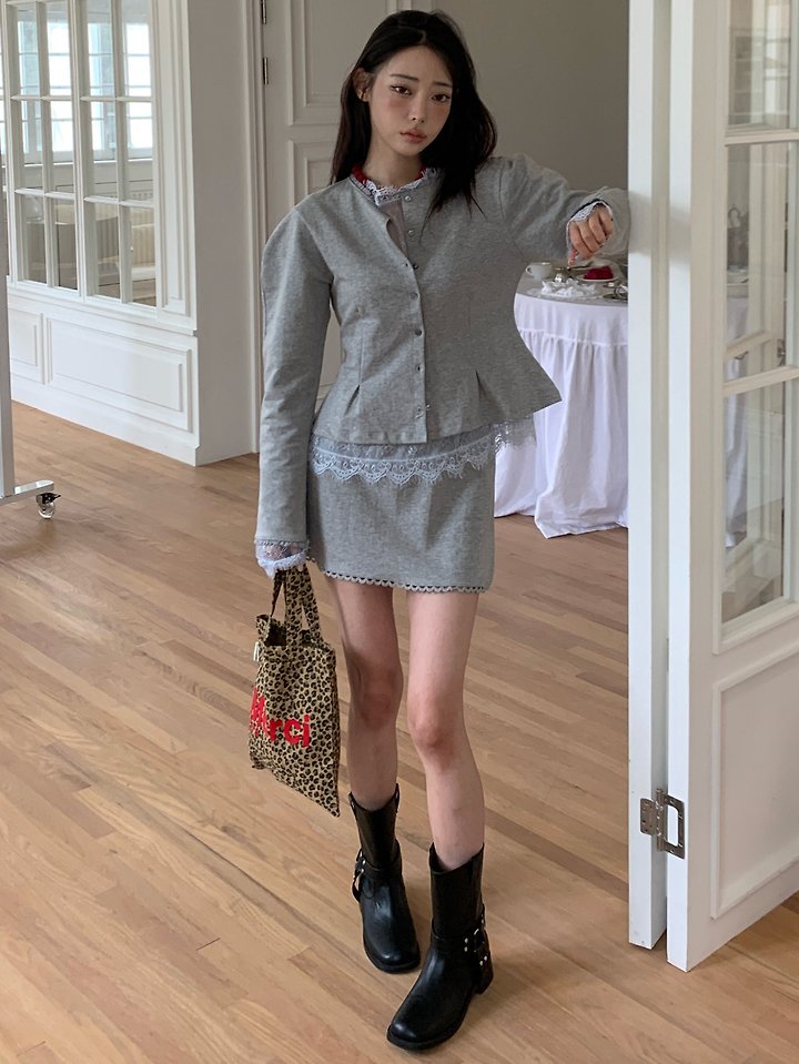 Line Set Up (Cardigan & Skirt) by Tarabymotion for Women - view 10