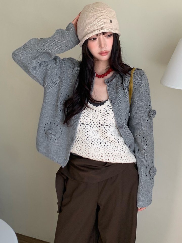 Flower Pom-Pom Cardigan by Tarabymotion for Women - view 2