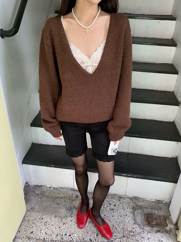 Alpaca V-Neck Knit by Tarabymotion for Women - view 12