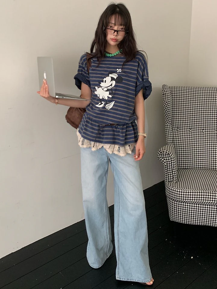 Wide Washed Jeans Pants by Tarabymotion for Women - view 4