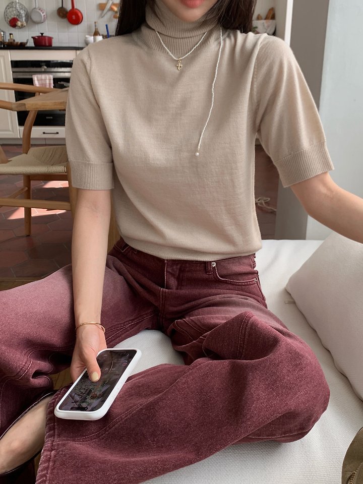 Burgundy Felt Jeans by Tarabymotion for Women - view 9