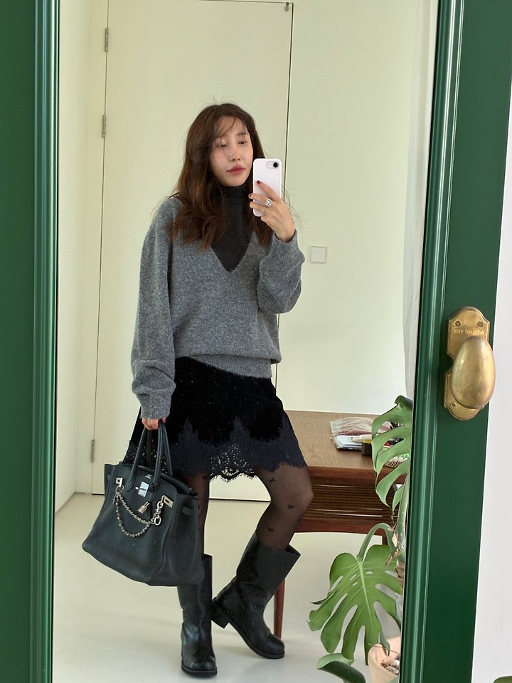 Alpaca V-Neck Knit by Tarabymotion for Women - view 7