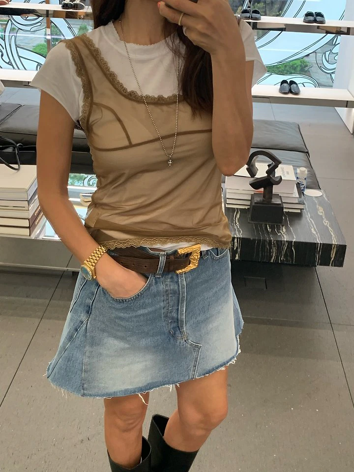 Light Denim Skirt by Tarabymotion for Women - view 2