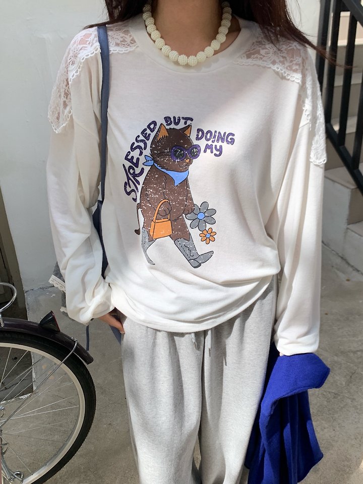 Happy Cat Tee by Tarabymotion for Women - view 6