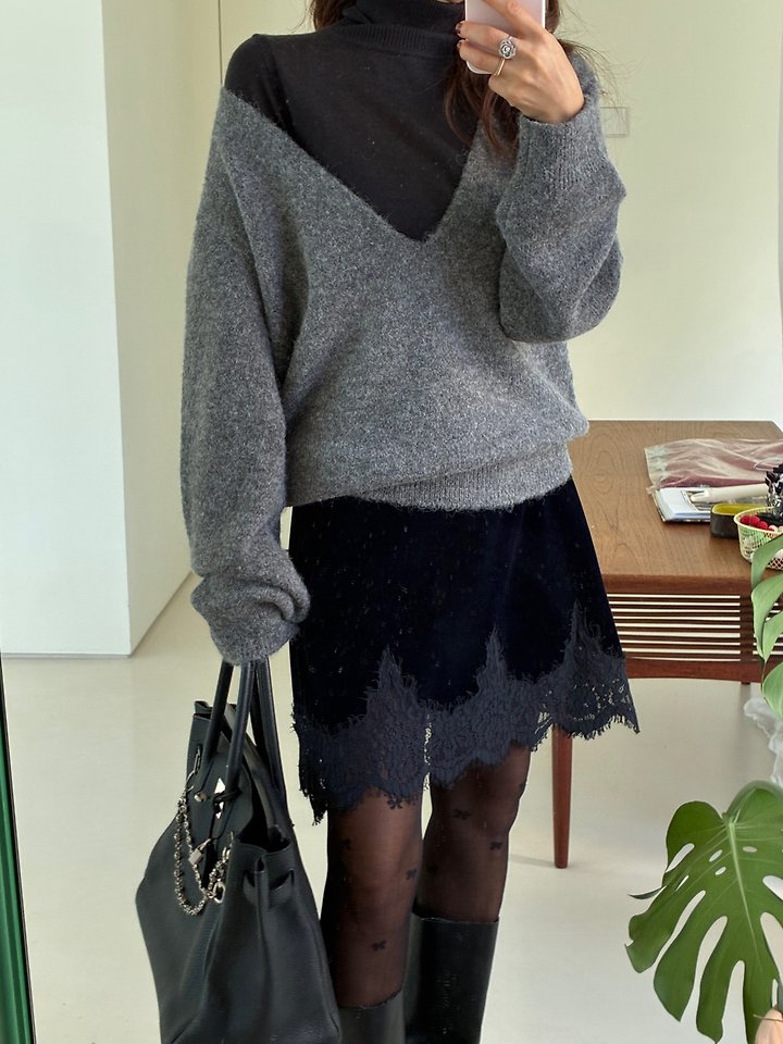 Alpaca V-Neck Knit by Tarabymotion for Women - view 6
