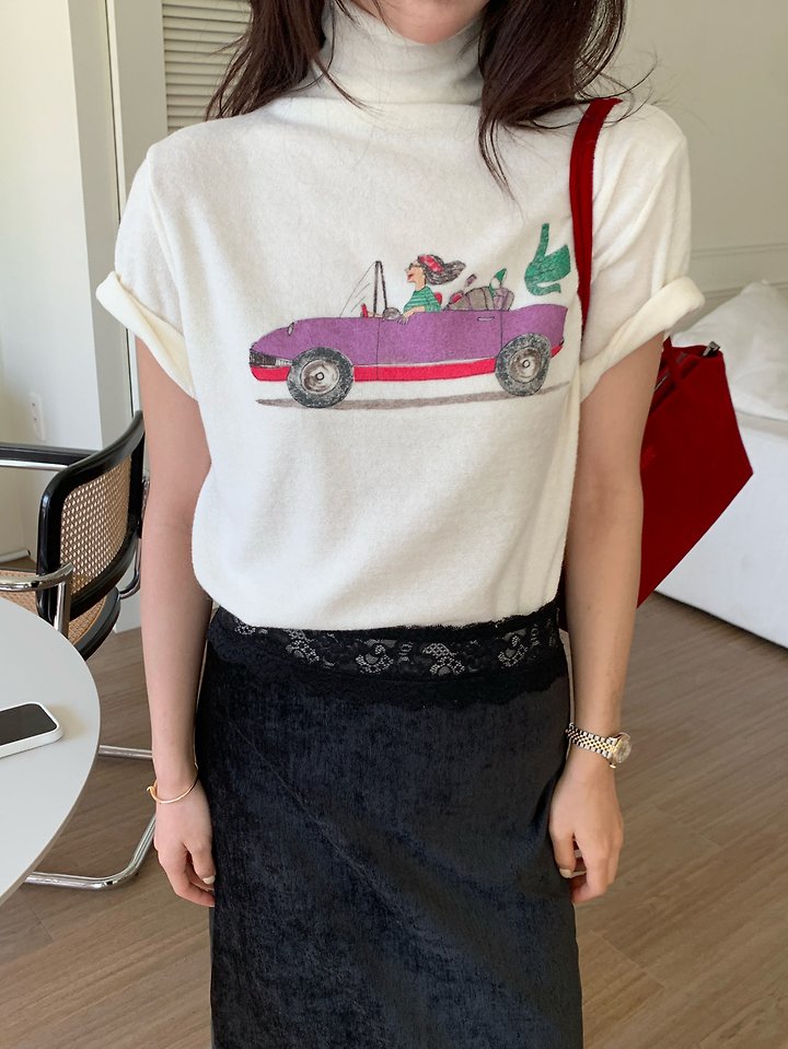 Open Car Tee by Tarabymotion for Women - view 4
