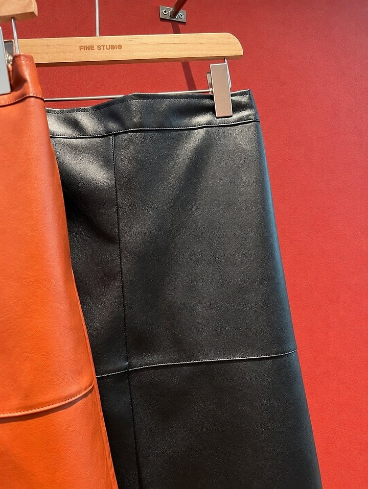 Seam Leather Skirt by The Fine.b for Women - view 9