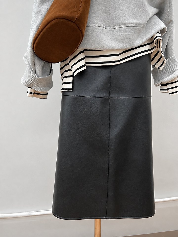 Seam Leather Skirt by The Fine.b for Women - view 5