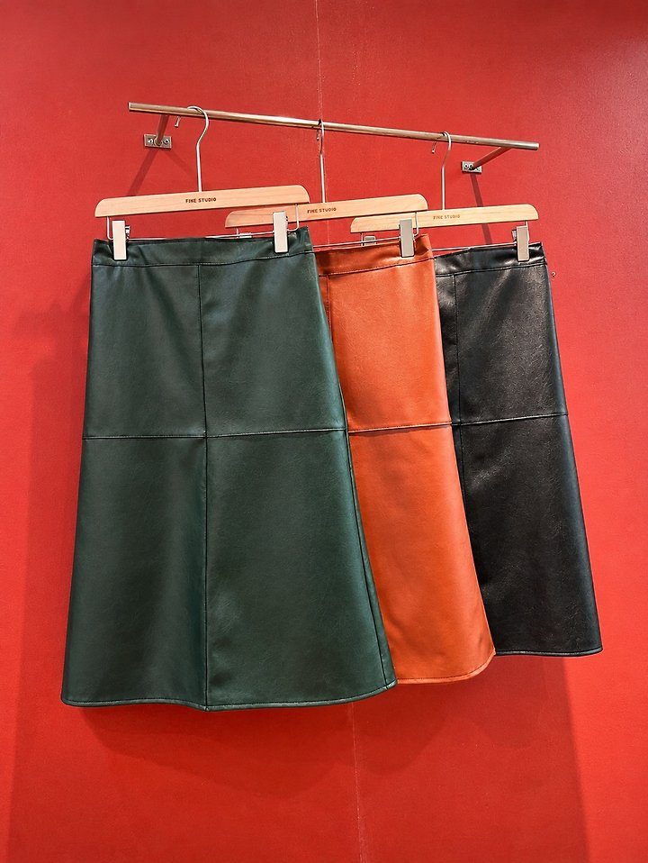 Seam Leather Skirt by The Fine.b for Women - view 6