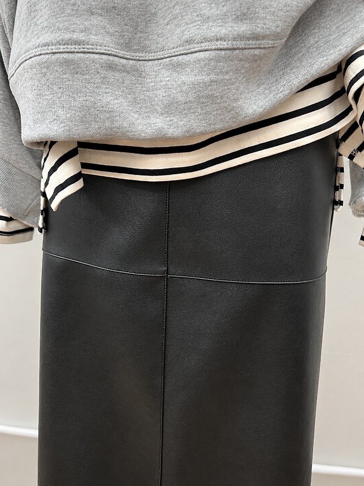Seam Leather Skirt by The Fine.b for Women - view 1