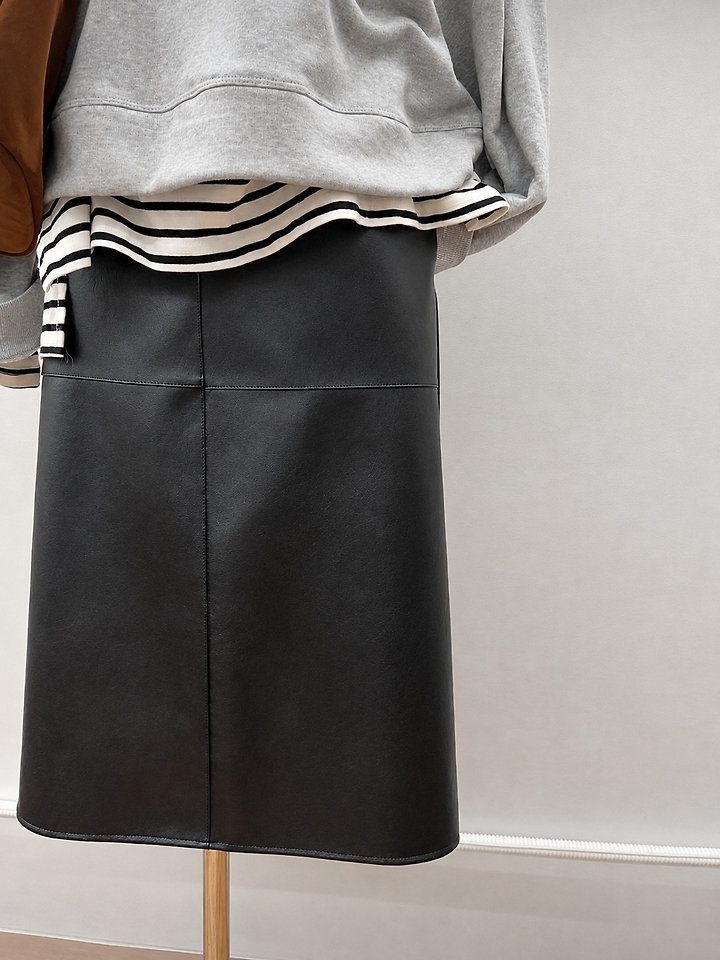Seam Leather Skirt by The Fine.b for Women - view 2