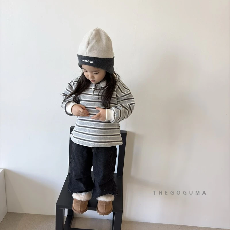 Point Pleats Fleeced Denim Pants by Thegoguma for Child - view 12