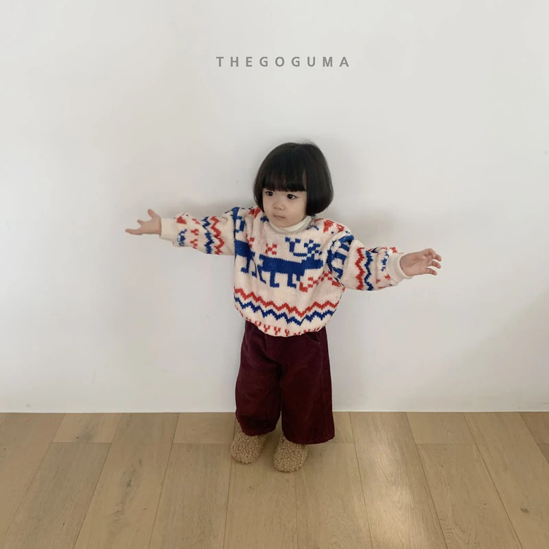 Color Corduroy Fleeced Pants by Thegoguma for Child - view 7