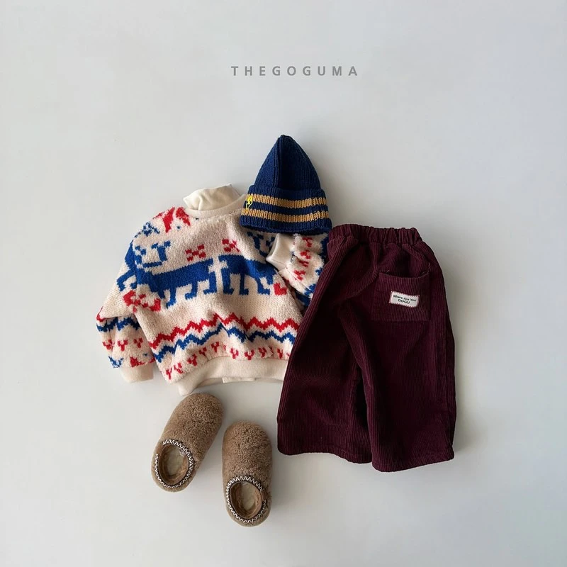 Color Corduroy Fleeced Pants by Thegoguma for Child - view 3